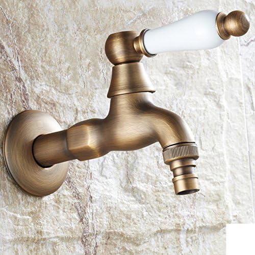Washing machine tap Thick MOP pools copper faucet pastoral European-style wall-mounted taps-A