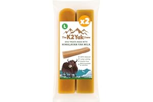 THE K2 YAK CHEW K2 Yak Chews Original Himalayan Dog Treat – Natural Yak Milk Chew, Extra Long Lasting Dental Stick for Large Dogs & Strong Chewers, Vegetarian, Gluten & Grain Free (100–120g, Pack of 2)