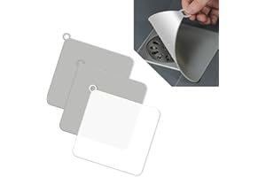 WANDERGO 3 Piezas Protector de Drenaje, 12x12cm Cuadrado Cubiertas De Desagüe De Ducha, Almohadilla Desodorante de Silicona Tapón de Drenaje Universal para Cocina Baño Bañeras(2Gris+1Blanco