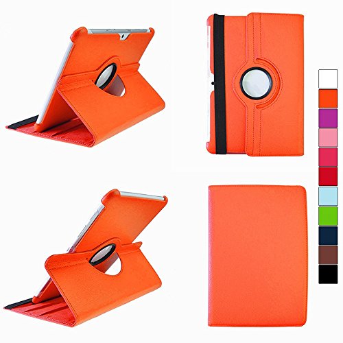 COOVY® 360° ROTATION COVER FÜR SAMSUNG GALAXY TAB 10.1 N GT-P7500 GT-P7501 GT-P7510 GT-P7511, TAB 2 10.1 GT-P5100 GT-P5110 SMART HÜLLE TASCHE ETUI CASE SCHUTZ STÄNDER Farbe orange