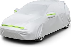 Favoto Telo Copriauto Impermeabile Esterno - Copertura Auto Compatibile con Fiat Panda in PEVA+Cotone con Cerniera Anti UV Sole Vento Polvere Acqua Neve Freddo 375x165x155cm per Berlina 2 Volumi