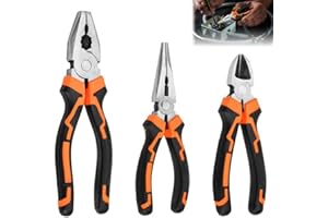 KYYGKY 3pz Set Pinze per Gioielli Pinza a Becchi Lunghi da 165mm Pinze a Taglio Diagonale da 160mm Pinze per Filo Metallico da 200mm Set Pinze Elettricista Set Pinza per Riparazioni Domestiche