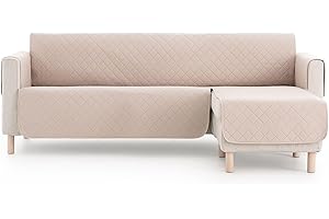 Lanovenanube Funda Chaise Longue Acolchado Mallorca - Práctica - Reversible 220 cm - Color Beig C02