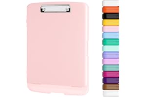 ‎PIASOENC Piasoenc Klemmbrett mit Aufbewahrung, tragbare Büro-Klemmbrett-Aufbewahrungsbox, Größe 14,2 x 9,6 x 1,2 Zoll, Hochleistungs-Klemmbrett für Auftragnehmer-Lehrer-Büro-Klassenzimmer-Versorgung, Pink