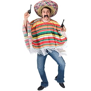 Orion Costumes Poncho Mexicano Arcoiris para Adulto