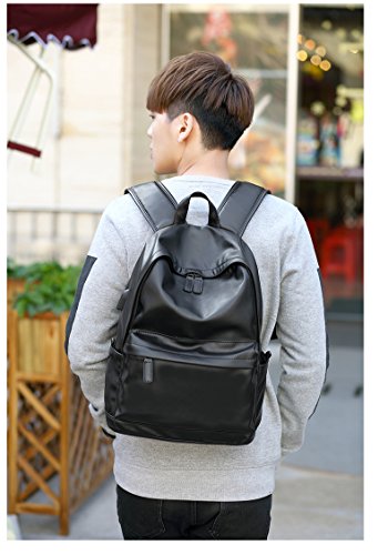 BAOSHA BP-29 Unisex PU Leder Notebook Laptop Rucksack Tasche 15 6 Zoll College Schulrucksack Schultertasche Outdoor Wochenende Reise Rucksack Herren D