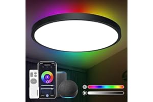 ‎ANTENLICHT ANTENLICHT LED Deckenlampe Smart 24W Kompatibel mit Alexa und Google Assistant Ø30cm, Steuerbar via App mit 16 Millionen DIY Farben, Wifi Deckenleuchte mit Fernsteuerung für Schlafzimmer, Wohnzimmer