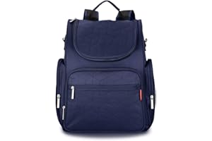 SONARIN Multifunzione Zaino Fasciatoio Bambino per Pannolini con Fasciatoio e Fascia per Passeggino,Organizer per Zaino da Viaggio,Impermeabile, Grande Capacità, Elegante e Resistente(Blu Scuro)