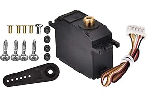 DollaTek Five Wire RC Car Metal Servo, metalowe serwo z akcesoriami instalacyjnymi, kompatybilne z Wltoys 12428 12423 RC Cars