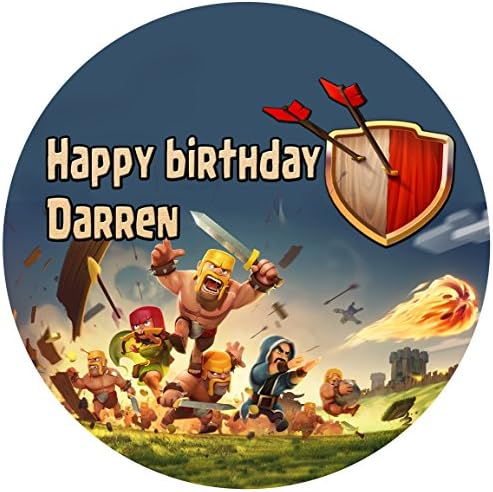Clash of Clans Personalised 7.5" round cake topper edible fondant