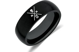 STOIC STORE UK Memento Mori Ring - Stainless Steel Ring for the Practicing Stoic - Black Momento Mori Ring With Minimalist Logo Design