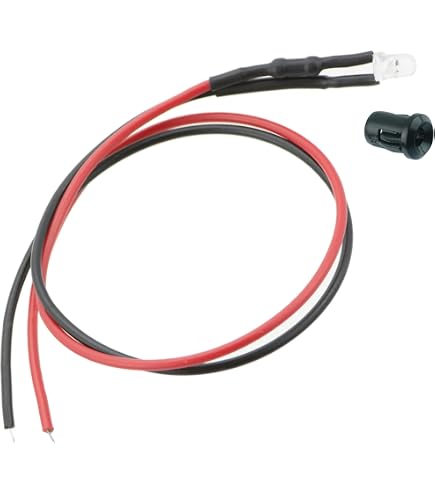 10x Azul Intermitente Pre Cableada 5mm Luz LED Lámpara + Bisel Soporte