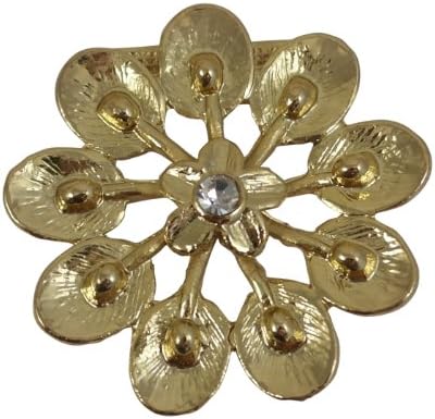 Gold Effect Scarf Clip, Brooch, Scarf Tie, Scarf Decoration with Diamante Detail (Gold Floral)