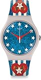 Swatch Damen Digital Quarz Uhr mit Silikon Armband SUOT101