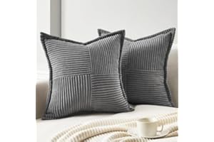 TOPFINEL Sofa Salon Dom Zestaw 2 Prostokątnych Poszewek na Poduszki do Dekoracji Wnętrz Sypialnia Relaks Fotel Biuro Dziecko Miękka Aksamitna Prążkowana Poduszka