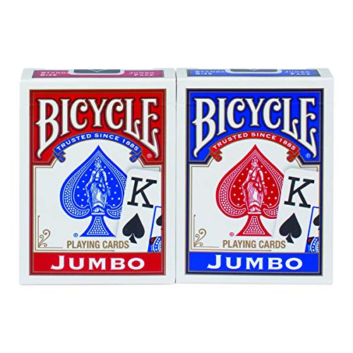 US Playing Card Co. 1004949 Carte da gioco Bicycle Jumbo, 2 pacchi (blu e rosso)