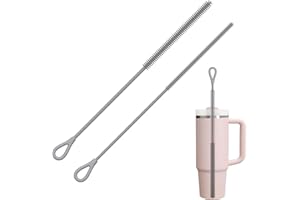 BGBXYX Silikon Strohhalm Bürste, 2 Stück Wiederverwendbare Strohhalmbürsten für Glas Strohhalm, Metall Strohhalm, Smoothie Strohhalme und Trinkbecher, Biegsamer, Rutschfester Griff, 6mm+9mm, Grau