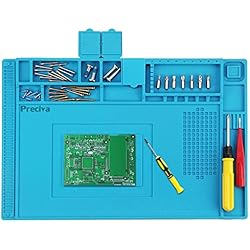 Almohadilla de trabajo Silicona Aislamiento，Preciva 45x 30cm work pad resistente al alta temperatura -50-500 ° para reparar la computadora portátil,móvil,Cámara,etc