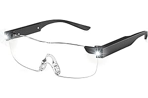 SKYWAY Lupenbrille mit Licht, 160% LED beleuchtete wiederaufladbare Lupenbrillen zum Lesen von Hobbys und zum Arbeiten, Big Vision Brillen
