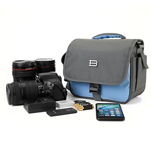 BAGSMART Housse d Appareil Photo Reflex Num  rique Canon Nikon Sony Panasonic Sacoche d Appareil Photo Reflex pour Voyage Gris-Bleu