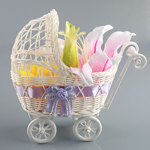 Puppenwagen geflochten ohne Kissen Puppenhausmöbel Miniatur - 4