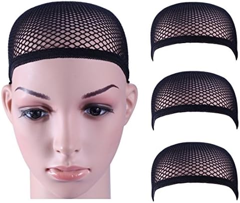 2PCS Unisex Elastic Stretch Stocking Wig Liner Cap Snood Mesh Net Nylon ,1 PC Black Mesh Net Wig Cap NXXSH