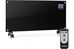 Klarstein Stufa Elettrica Basso Consumo, 2000W, Termoconvettore con Rotelle, Termosifone Portatile, a Parete con Termostato, Stufetta per Casa