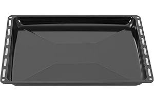 ICQN Teglia 45,5 x 37,5 x 3 cm | Leccarda smaltata per forno e piano cottura | Adatto per Bosch, Siemens, Neff, Constructa, Flavel | Resistente ai graffi e inossidabile | 455 x 375 x 30 mm
