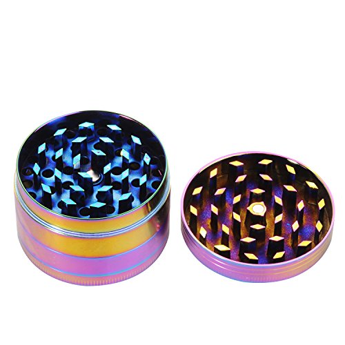 LIHAO Pollen Grinder Crusher für Spice,Kräuter,Gewürze,Herb,Kaffee 4-teiliges Set mit Pollen Scraper (Multifarben) - 2