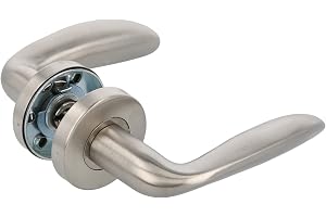 Amig - Dörrhandtagsset med invändig rosett - Mod. TARA - Ø53 mm - 8 mm fyrkantig spindel - Elegant och enkel design - Matt si