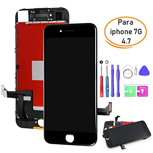 Ibaye Reemplazo de la Pantalla LCD para iPhone 7 4.7 Pulgadas Pantalla táctil 2018 diseño Negro Conjunto de la Foto digitalizador Conjunto Completo con Herramientas gratuitas
