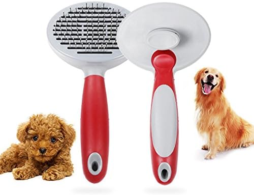Cat Dog Grooming Brush, Helot Self Cleaning Slicker Comb