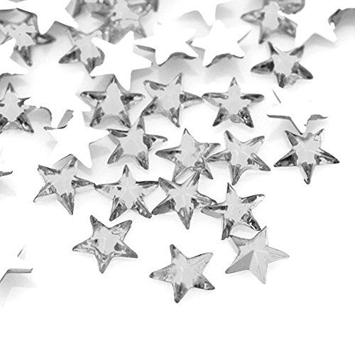 1000pcs White Star 3x3x1 Flat Back Rhinestones Flatback acrylic Gems for Nail Art Cards wholesale AF0007-2