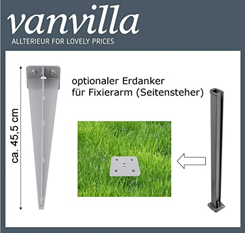 vanvilla Seitenmarkise Sichtschutz Sonnenschutz Windschutz Markise Seitenwand Anthrazit 120×300 cm - 6