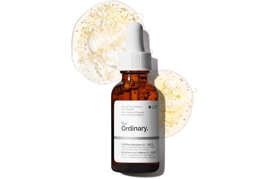 The Ordinary Caffeine Solution 5% + EGCG, Depuffing Eye Serum for Dark Circles and Tired Eyes, 30ml