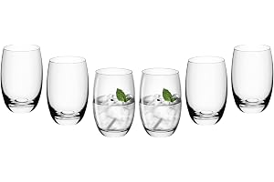 Gerlach 1760 Dricksglas 360 ml Set om 6 - Vattenglas - Tål diskmaskin - Universalglas - Juiceglas - Transparent Flow