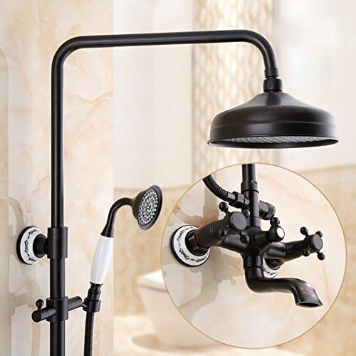 ZJM- Shower Suit Brass Antique Black Bronze Ceramic Base Ceramic Hand Hold Shower Faucet ( Design : B2 )