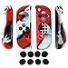 Produktbild Hikfly 2pcs Silikon Gel Rutschfester Handgriff Anti-Rutsch Abdeckung Haut Schutz Kits für Nintendo Switch Joy-Con Controller Mit 8pcs Schwarz Silikon Gel Daumengriffe Caps (Rot Tarnung)