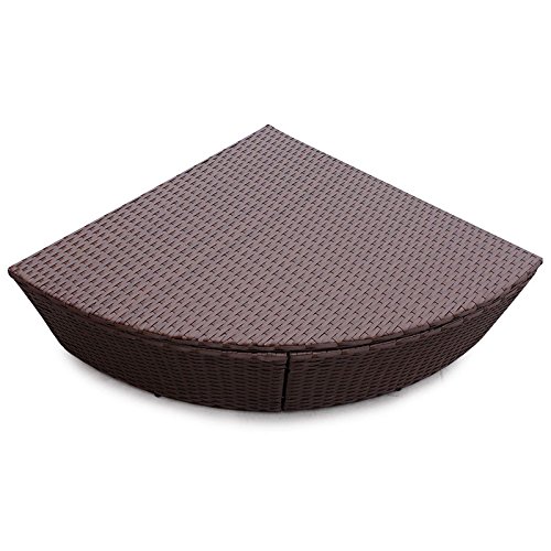 POLY RATTAN Sunbed Lounge Gartenset Sofa Garnitur Polyrattan Gartenmöbel (Braun) - 4