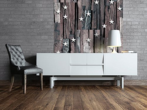 PURO TAPETE | 3 Motive zur Auswahl | Realistische Tapete ohne Rapport und Versatz | Kein sich wiederholendes Muster | 10m VLIES Tapetenrolle | Holz Stern Bretter f-C-0004-j-c - 3