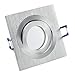 Produktbild 10x LED-Einbaustrahler 230V GU10 DIMMBAR 5W kaltweiß 6000K schwenkbar Aluminium 120¡ Abstrahlwinkel eckig gebürstet & poliert 50W Ersatz Milchglas-Design 10er Einbau-Set von LUXVENUM¨