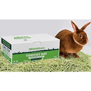 nibble and gnaw Heno Timothy para Conejos, Conejillos de Indias, Chinchillas, degús y hámsters |1,6Kg| Ultra Premium, Fresco, Verde y de Calidad, Heno Canadiense de Tallo Largo