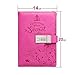 Produktbild saibang PU Leder Tagebuch Schreiben Notebook, Fashion Tägliche Notizblock mit Zahlenschloss, Kartenfächer, Stifthalter, B6 Größe Passwort Tagebuch für Damen und Herren, Pink