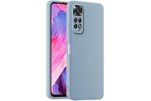 HULLIN Custodia per Telefono in Silicone Colorato, Adatta per Redmi Note 11 / Note 11S (4G) (6.43") - Blu fumo