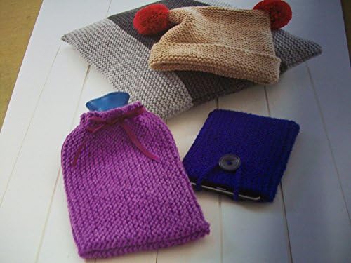 UKHKA Chunky Knitting Pattern 155. Cushion Cover, Hat, Hot Water Bottle Cover & Tablet Cover.Easy knit For Beginner