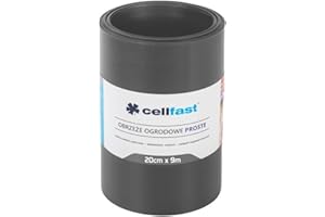 Cellfast 5901828850882 Bordure de Jardin Lisse en Plastique Graphite 20 cm x 9 m