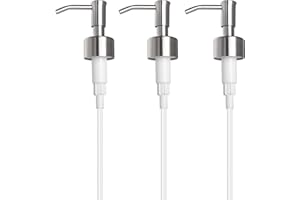 Anhow 3 Pezzi di Dispenser di Sapone Pompa in Acciaio Inox di Emulsioni Pompa di Ricambio per 28 mm Finitura Spazzolata - Argento, 07