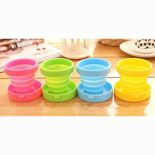 Neu Versenkbar Teleskop Faltende Tasse Zahnputzbecher für Reisen Sport Camping Wandern Gelb - 2