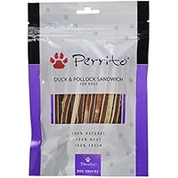 Perrito Hundeleckerli Duck und Pollock Sandwich, Sandwich von Ente und Pollock in dünnen Streifen, 5er Pack (5 x 100 g)