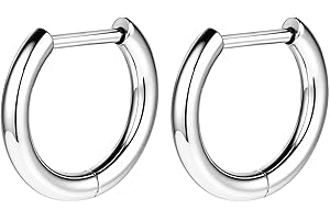AOEDEJ G23 Titanium Silver Hoop Earrings 18G Small huggie hoop earrings 8mm/10mm/12mm Cartilage for Sensitive Ears for Multiple Piercing Cartilage Hoop Earring Stack Jewelry